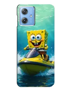 Чехол для Motorola MOTO G54 / G54 Power с картинкой «Спанч Боб на гидроцикле»