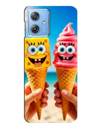Чехол для Motorola MOTO G54 / G54 Power с картинкой «Спанч Боб мороженое»