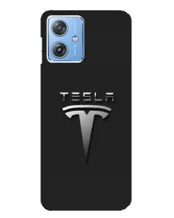 Чехол для Motorola MOTO G54 / G54 Power с картинкой «Стальной логотип Tesla»