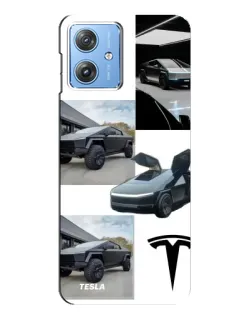 Чехол для Motorola MOTO G54 / G54 Power с картинкой «Коллаж Cybertruck Tesla»