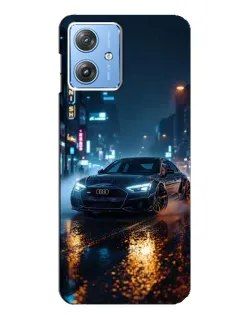 Чехол для Motorola MOTO G54 / G54 Power с картинкой «Ночной город и Audi»