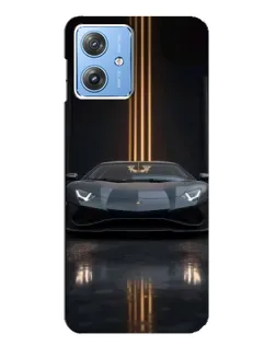 Чехол для Motorola MOTO G54 / G54 Power с картинкой «Lamborghini золотые линии»
