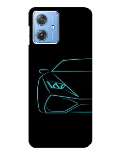 Чехол для Motorola MOTO G54 / G54 Power с картинкой «Голубой силуэт Lamborghini»
