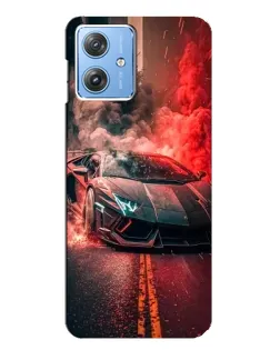 Чехол для Motorola MOTO G54 / G54 Power с картинкой «Lamborghini красный дым»