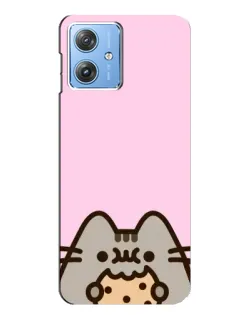 Чехол для Motorola MOTO G54 / G54 Power с картинкой «Pusheen и печенье»