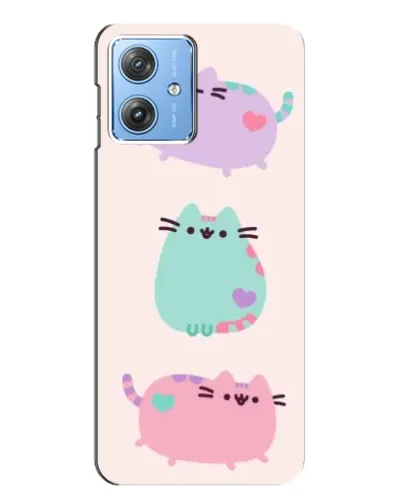 Чехол для Motorola MOTO G54 / G54 Power с картинкой «Pusheen трио»