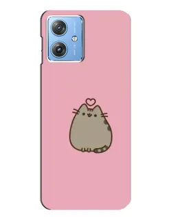 Чехол для Motorola MOTO G54 / G54 Power с картинкой «Pusheen сердце»