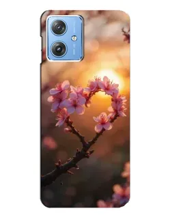 Чехол для Motorola MOTO G54 / G54 Power с картинкой «Розовый цвет сердце на фоне заката» Чехол для Motorola MOTO G54 / G54 Power с картинкой «Розовый цвет сердце на фоне заката»