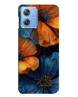 Чехол для Motorola MOTO G54 / G54 Power с картинкой «Яркая сине-оранжевая флора» Чехол для Motorola MOTO G54 / G54 Power с картинкой «Яркая сине-оранжевая флора»