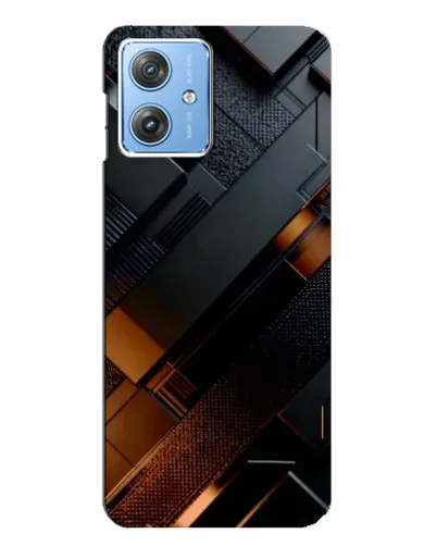 Чехол для Motorola MOTO G54 / G54 Power с картинкой «Черные геометрические блоки»