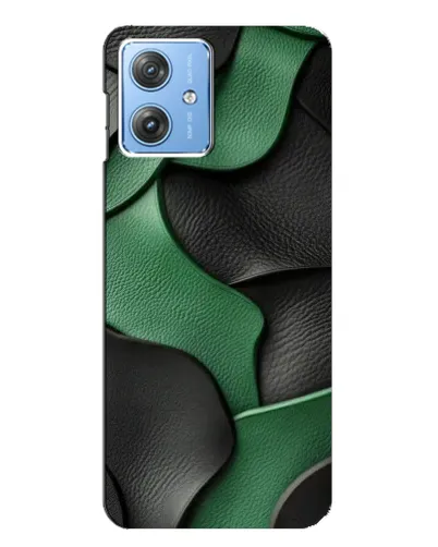 Чехол для Motorola MOTO G54 / G54 Power с картинкой «Зеленые кожаные волны»