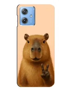 Чехол для Motorola MOTO G54 / G54 Power с картинкой «Капибара виктория»