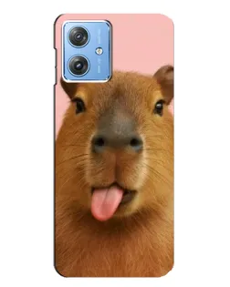Чехол для Motorola MOTO G54 / G54 Power с картинкой «Капибара с языком»