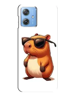 Чехол для Motorola MOTO G54 / G54 Power с картинкой «Капибара в очках»