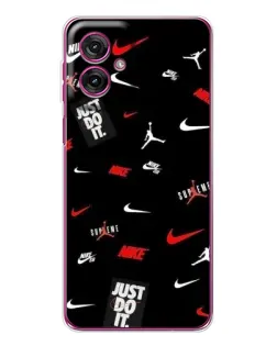Чехол для Motorola Moto G55 с картинкой «Nike Mix Pattern»