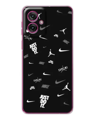 Чехол для Motorola Moto G55 с картинкой «Nike Black Pattern» Чехол для Motorola Moto G55 с картинкой «Nike Black Pattern»