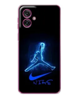 Чехол для Motorola Moto G55 с картинкой «Jordan Neon Blue»