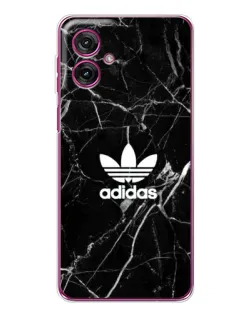 Чехол для Motorola Moto G55 с картинкой «Белый мрамор Adidas»