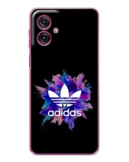 Чехол для Motorola Moto G55 с картинкой «Взрыв красок Adidas»