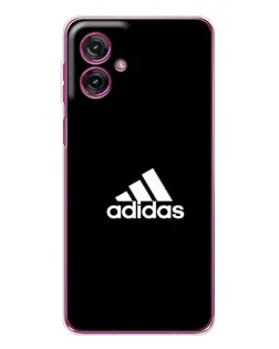 Чехол для Motorola Moto G55 с картинкой «Черная классика Adidas»
