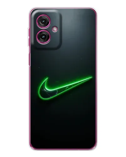 Чехол для Motorola Moto G55 с картинкой «Неоновый контур Nike»