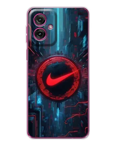 Чехол для Motorola Moto G55 с картинкой «Техногенный стиль Nike»