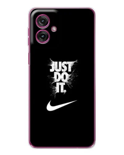 Чехол для Motorola Moto G55 с картинкой «Текстовый принт Nike»