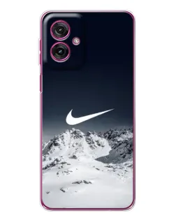 Чехол для Motorola Moto G55 с картинкой «Nike — зимние горы»
