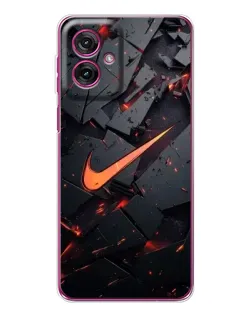 Чехол для Motorola Moto G55 с картинкой «Nike — эффект разломов»