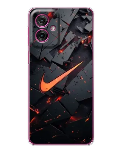 Чехол для Motorola Moto G55 с картинкой «Nike — эффект разломов»