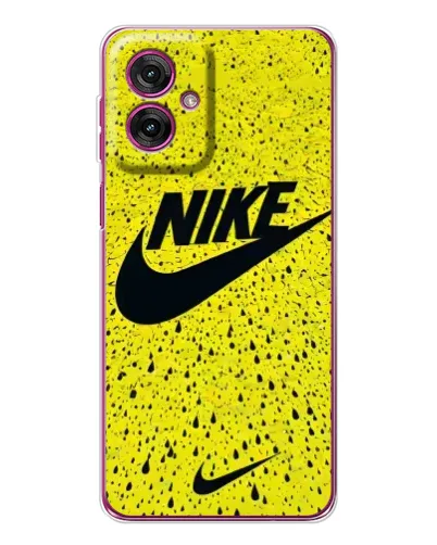 Чехол для Motorola Moto G55 с картинкой «Желтый текстурный Nike»