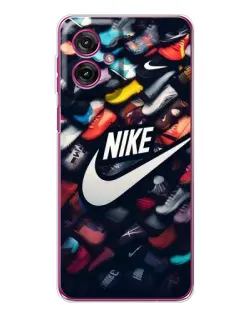 Чехол для Motorola Moto G55 с картинкой «Коллекция кроссовок Nike»
