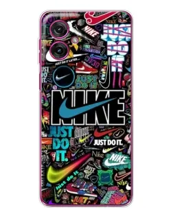 Чохол для Motorola Moto G55 з картинкою «Яскравий колаж Nike»