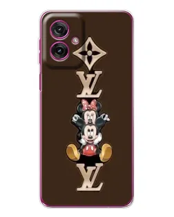 Чехол для Motorola Moto G55 с картинкой «LV и Микки Маус»