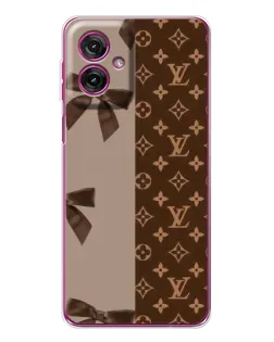 Чехол для Motorola Moto G55 с картинкой «Louis Vuitton — банты»