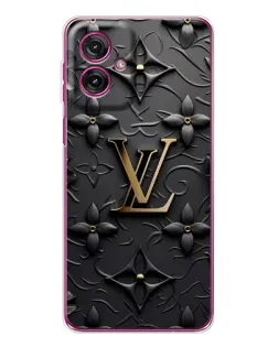 Чехол для Motorola Moto G55 с картинкой «Кожаная текстура LV»