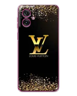 Чехол для Motorola Moto G55 с картинкой «LV — золотые искры»