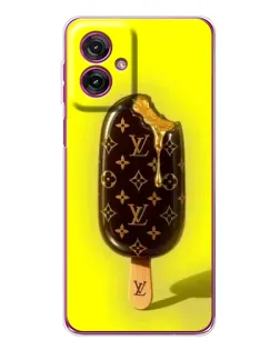 Чехол для Motorola Moto G55 с картинкой «Мороженое от LV»