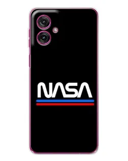 Чехол для Motorola Moto G55 с картинкой «NASA — классика Red Blue» Чехол для Motorola Moto G55 с картинкой «NASA — классика Red Blue»