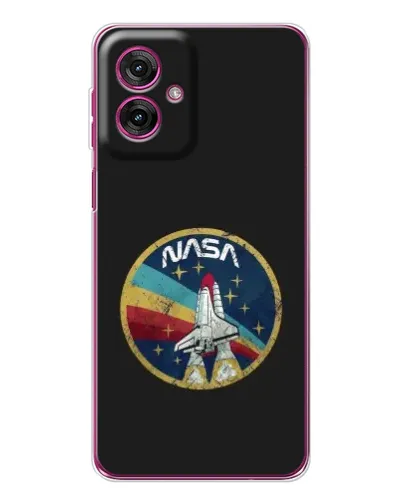 Чехол для Motorola Moto G55 с картинкой «NASA — эмблема миссии»