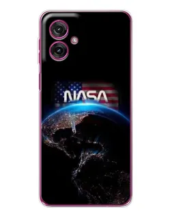 Чехол для Motorola Moto G55 с картинкой «Земля из космоса NASA»