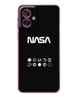 Чехол для Motorola Moto G55 с картинкой «NASA — технический принт»