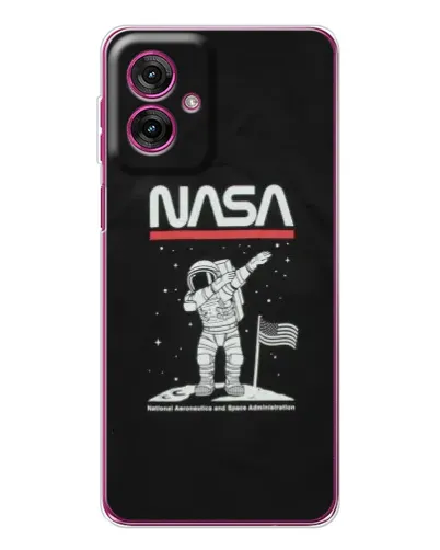Чехол для Motorola Moto G55 с картинкой «NASA — шагаем по Луне»