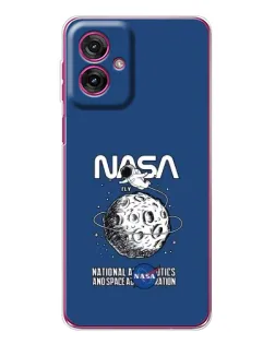 Чехол для Motorola Moto G55 с картинкой «NASA — лунная миссия»