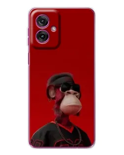 Чехол для Motorola Moto G55 с картинкой «Bored Ape в красном» Чехол для Motorola Moto G55 с картинкой «Bored Ape в красном»