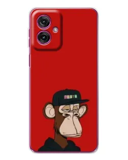 Чехол для Motorola Moto G55 с картинкой «Bored Ape — красный фон» Чехол для Motorola Moto G55 с картинкой «Bored Ape — красный фон»