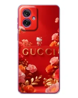 Чехол для Motorola Moto G55 с картинкой «Gucci — золотой сад»