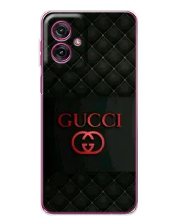 Чехол для Motorola Moto G55 с картинкой «Gucci — стеганый черный»
