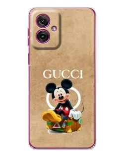 Чехол для Motorola Moto G55 с картинкой «Микки Маус Gucci — крафт»