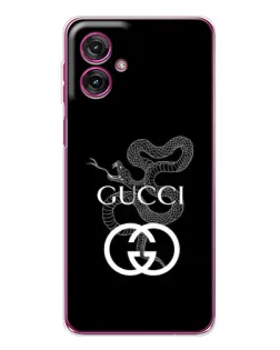 Чехол для Motorola Moto G55 с картинкой «Gucci — серебряная змея»